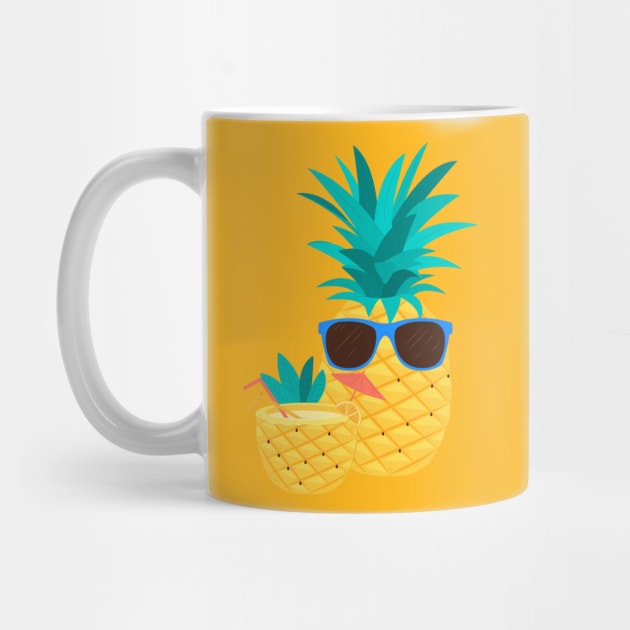 Hawaiian Pineapple T-Shirt with Sunglasses – Cool Tee Shirt by AzPro